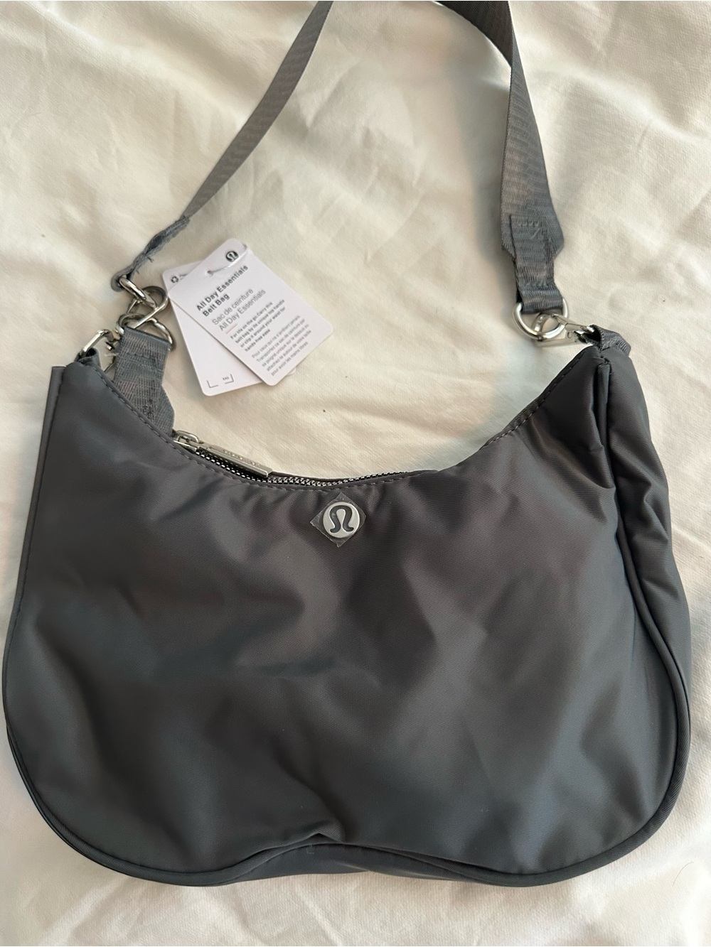 lululemon athletica Charcoal Gray Shoulder Bag with Adjustable Strap